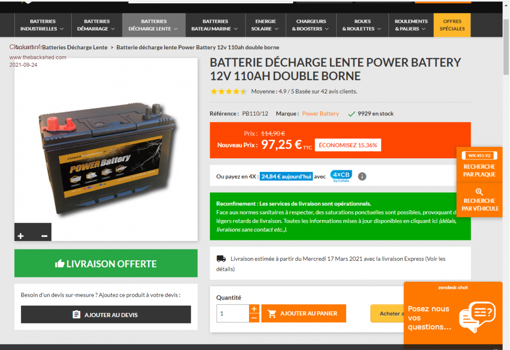 Batterie a décharge lente 12V 100Ah online